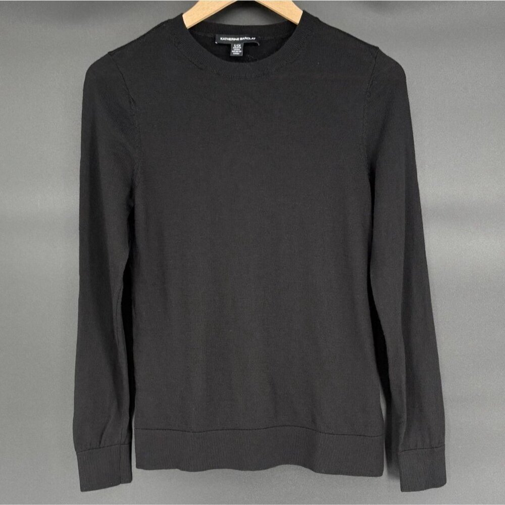 Katherine Barclay Womens Extra Fine Merino Wool Sweater S Black Old Money Preppy